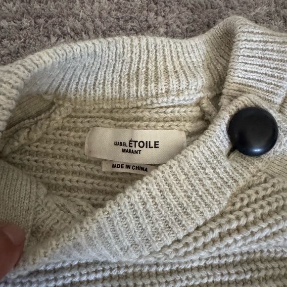 Isabel Marant Cream Sweater with Button Detail - Picture 2 of 3